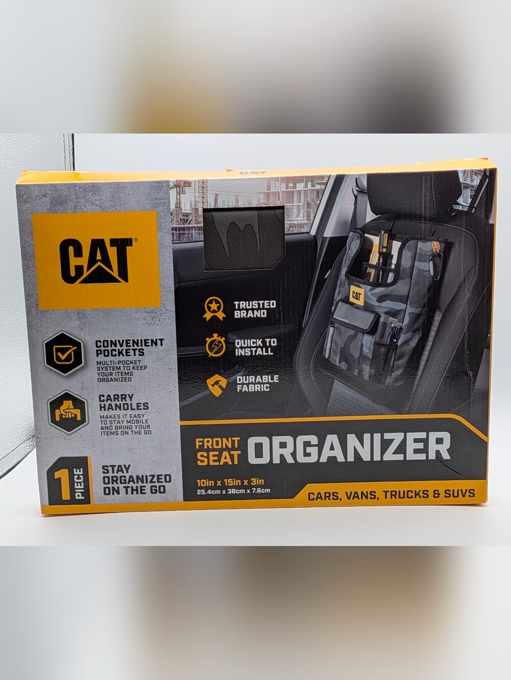 CAT Caterpillar Front Seat Car Organizer Heavy Duty Truck SUV Digital Camo NEW